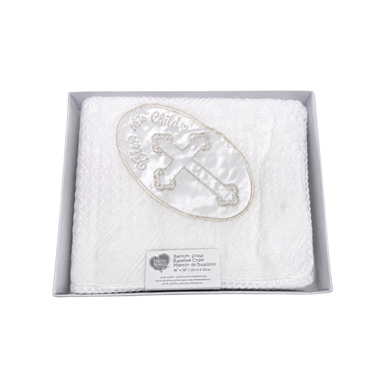 Precious Moments "Bless This Child" Baptism & Christening Shawl