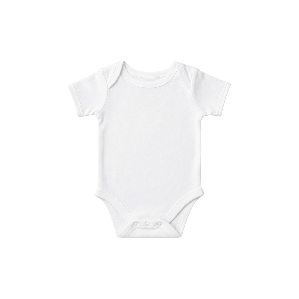 Classic White Short Sleeve Baby Bodysuit