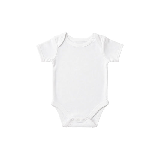 Classic White Short Sleeve Baby Bodysuit