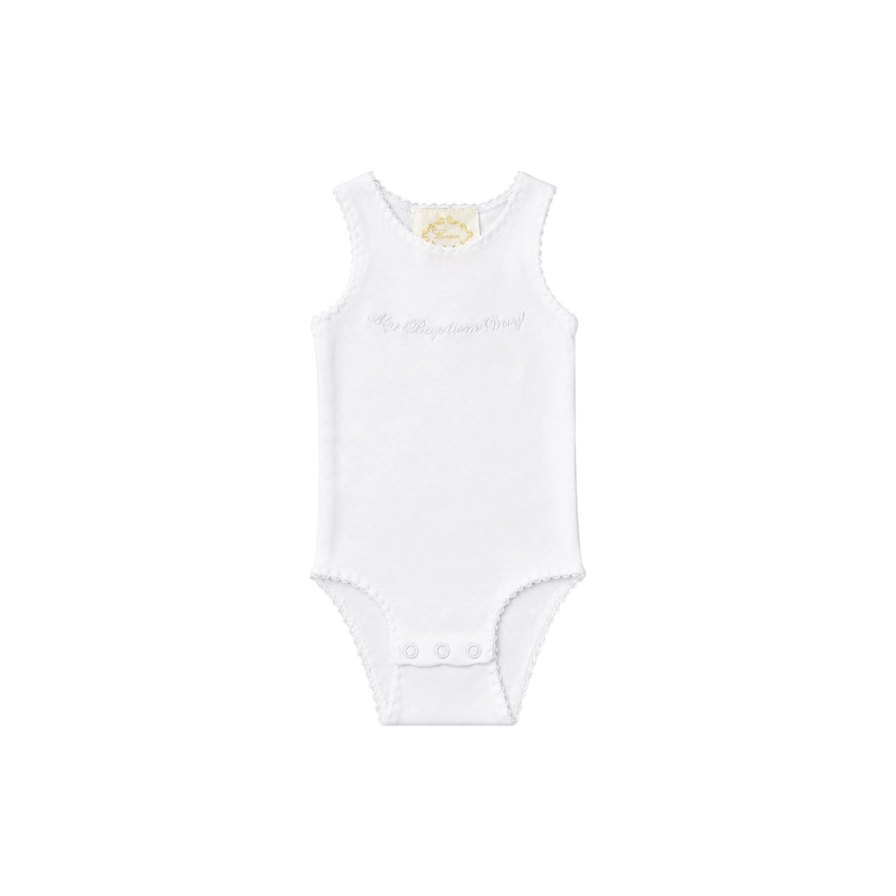 Baby Girls' "My Baptism Day" Embroidered Sleeveless Bodysuit (Newborn)