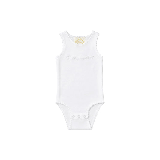 Baby Girls' "My Baptism Day" Embroidered Sleeveless Bodysuit (Newborn)