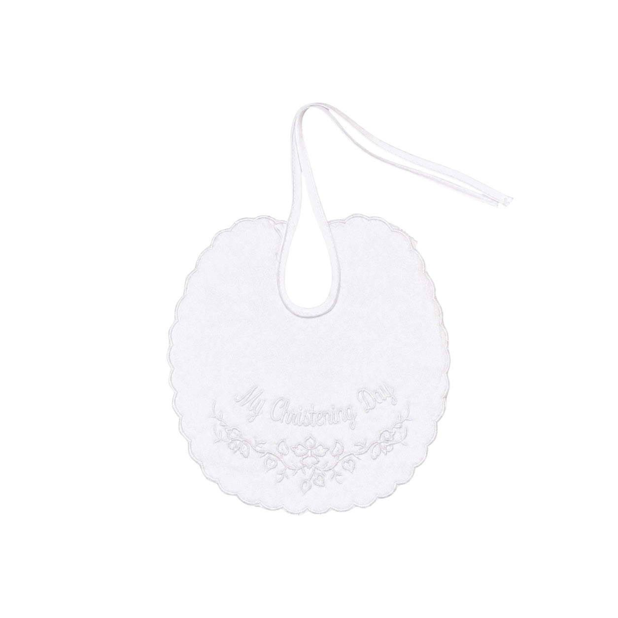 "My Christening Day" Floral Embroidered Christening Bib