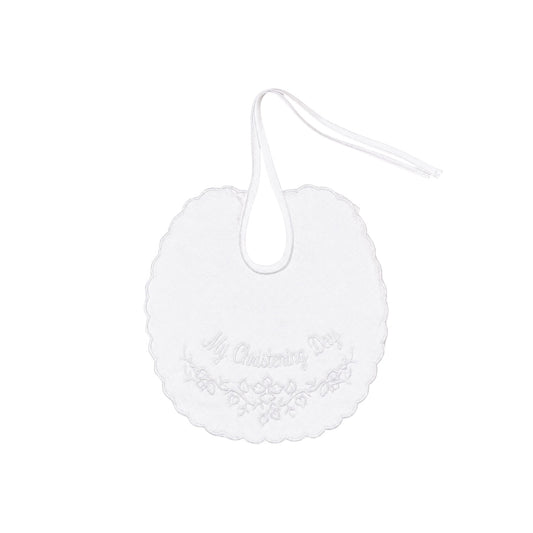 "My Christening Day" Floral Embroidered Christening Bib