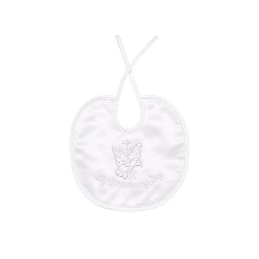 "My Christening Day" Dove & Cross Embroidered Christening Bib