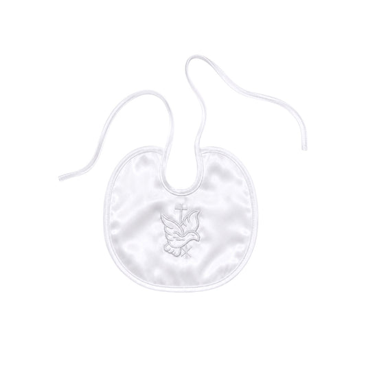 White Dove & Cross Embroidered Bib