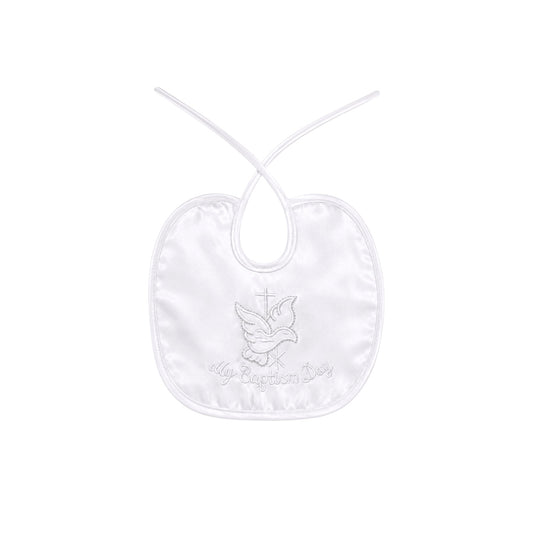 "My Baptism Day" Dove & Cross Embroidered Baptism Bib