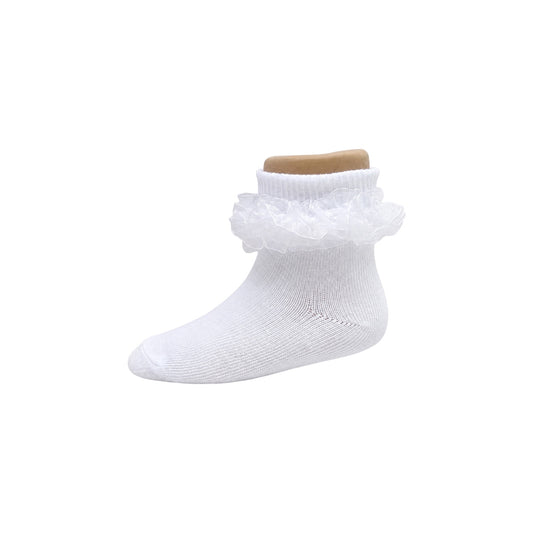 Baby Girls White Ruffle Ankle Socks