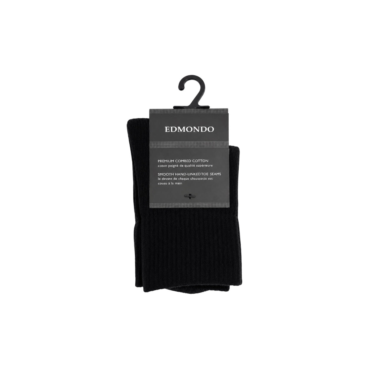 Boys' Edmondo Black Cotton Blend Dress Socks