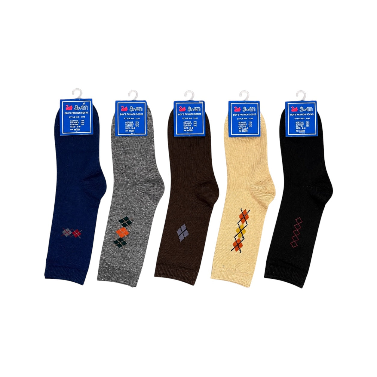 Boys' Swan Fashion Dress Socks
