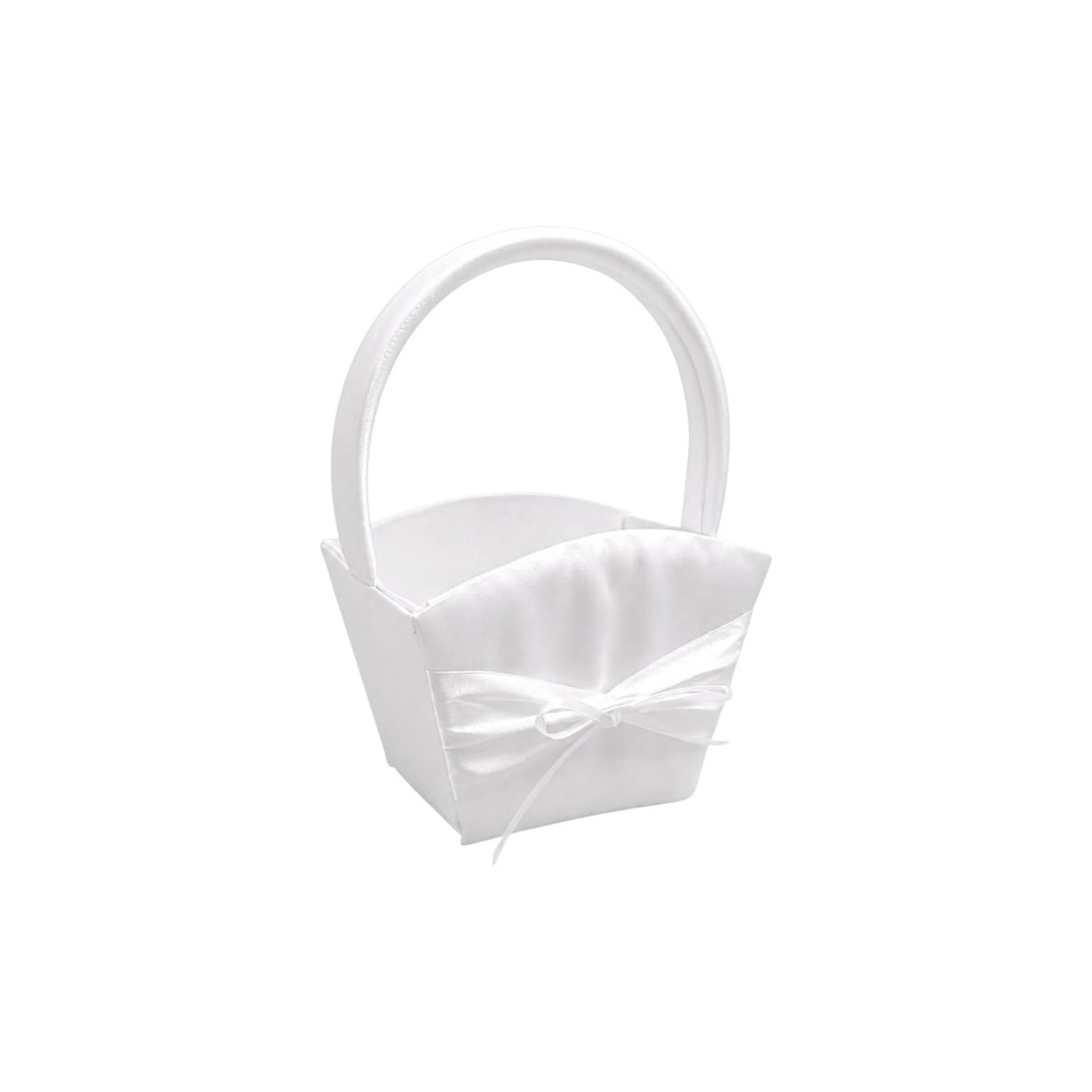 Elegant White Flower Girl Basket – Silk Wedding Petal Basket by Victoria Lynn