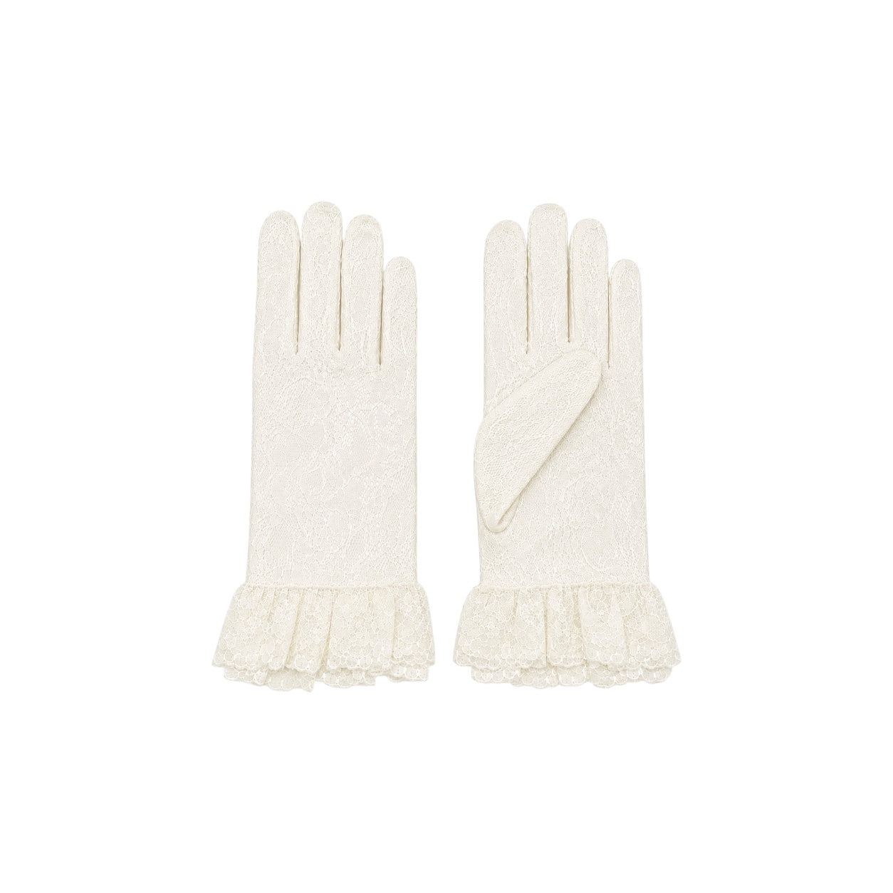 Girls' Ivory Lace Formal Gloves