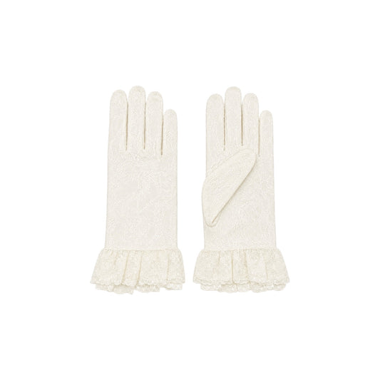 Girls' Ivory Lace Formal Gloves