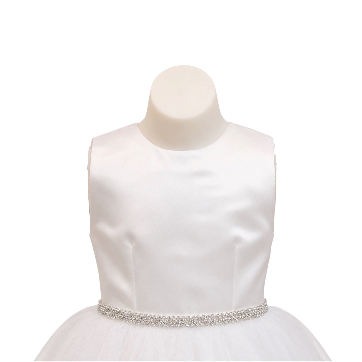3-Tier Rhinestone Belt with Ivory Sash