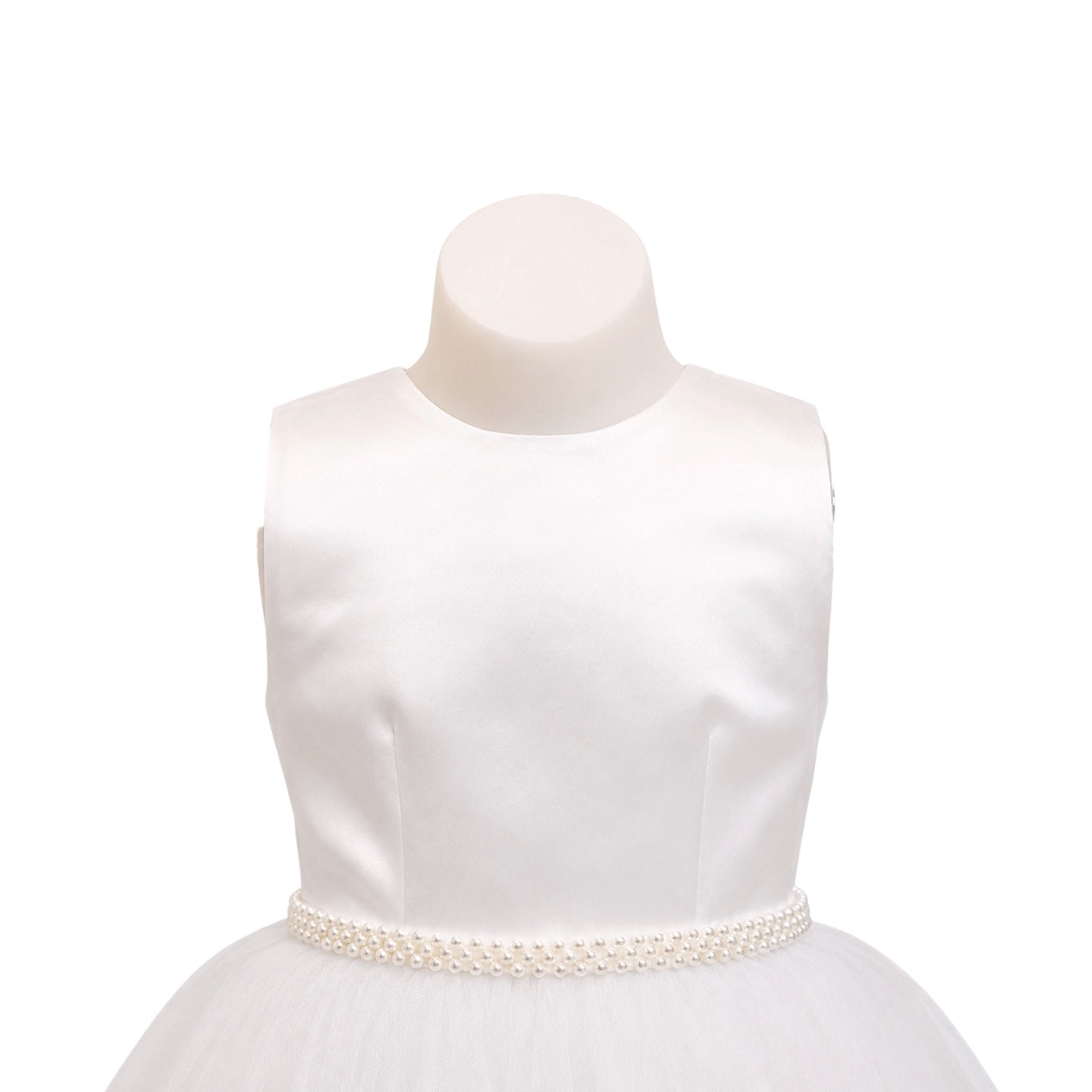3-Tier Faux Pearl Belt with Organza Sash