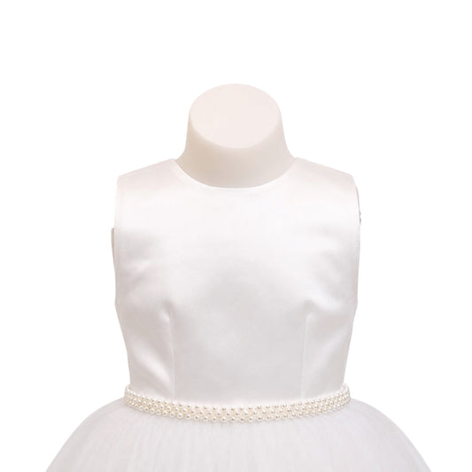 3-Tier Faux Pearl Belt with Organza Sash