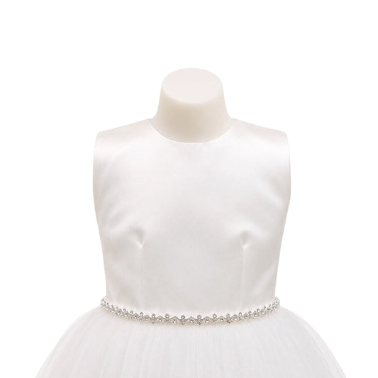 Zig Zag Rhinestone Belt with Organza Sash