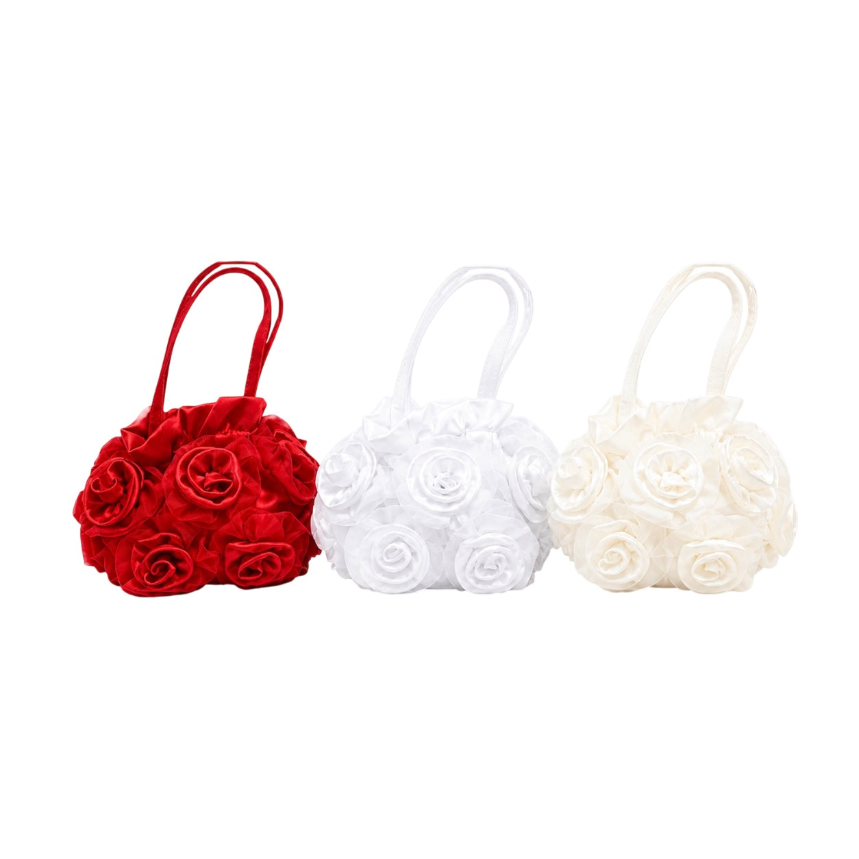 Girls Rosette Floral Handbag