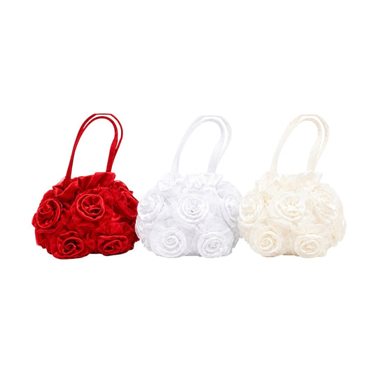 Girls Rosette Floral Handbag