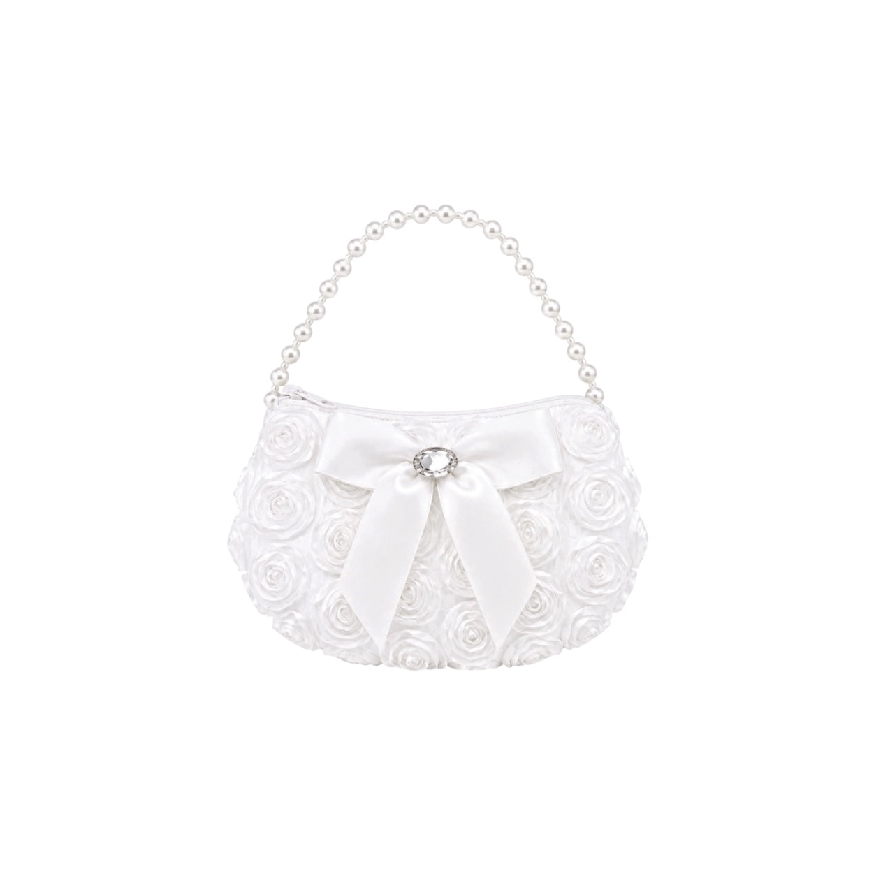 Girls Rosette Purse with Pearl Handle