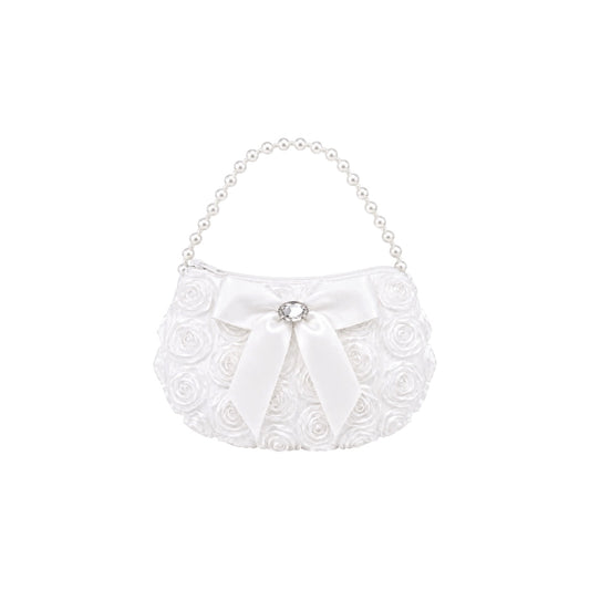 Girls Rosette Purse with Pearl Handle
