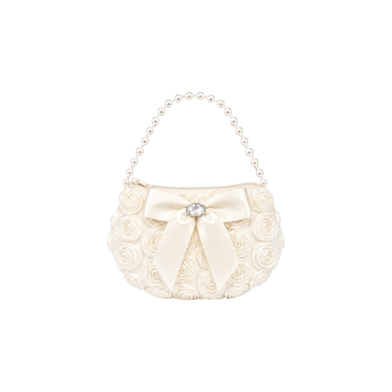 Girls Rosette Purse with Pearl Handle
