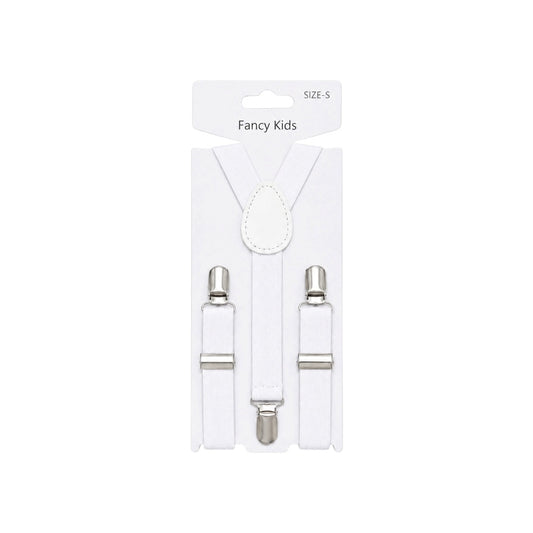 Fancy Kids Boys’ White Adjustable Suspenders
