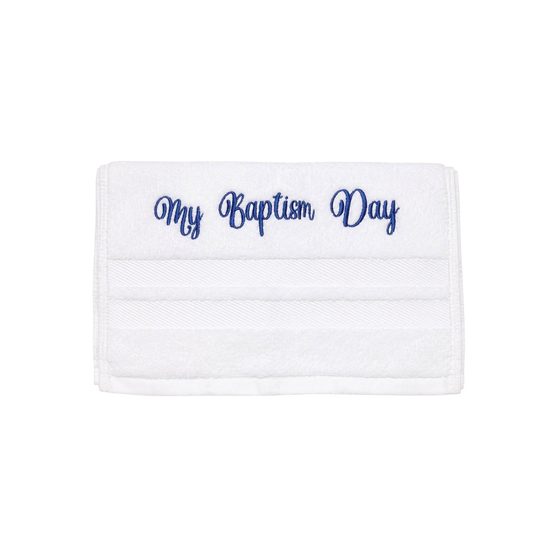 “My Baptism Day” Embroidered Cotton Towel
