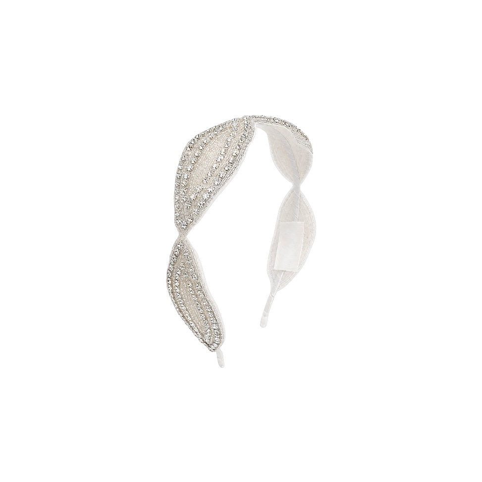 Off-White Crystal & Rhinestone Twist Headband