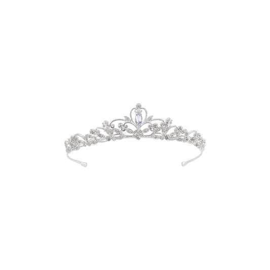 Silver Crystal Scrollwork Princess Tiara