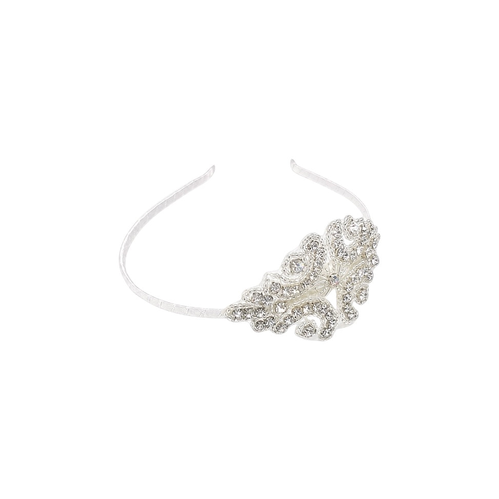 Off-White Rhinestone Filigree Headband