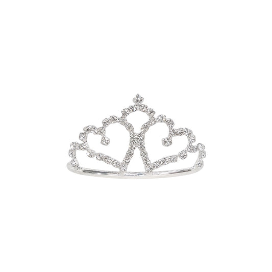 Small Silver Rhinestone Princess Tiara Comb (Assorted Designs)