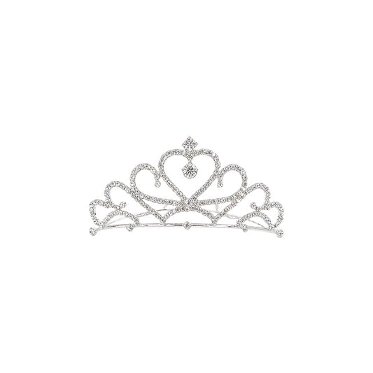 Large Silver Rhinestone Princess Tiara Comb