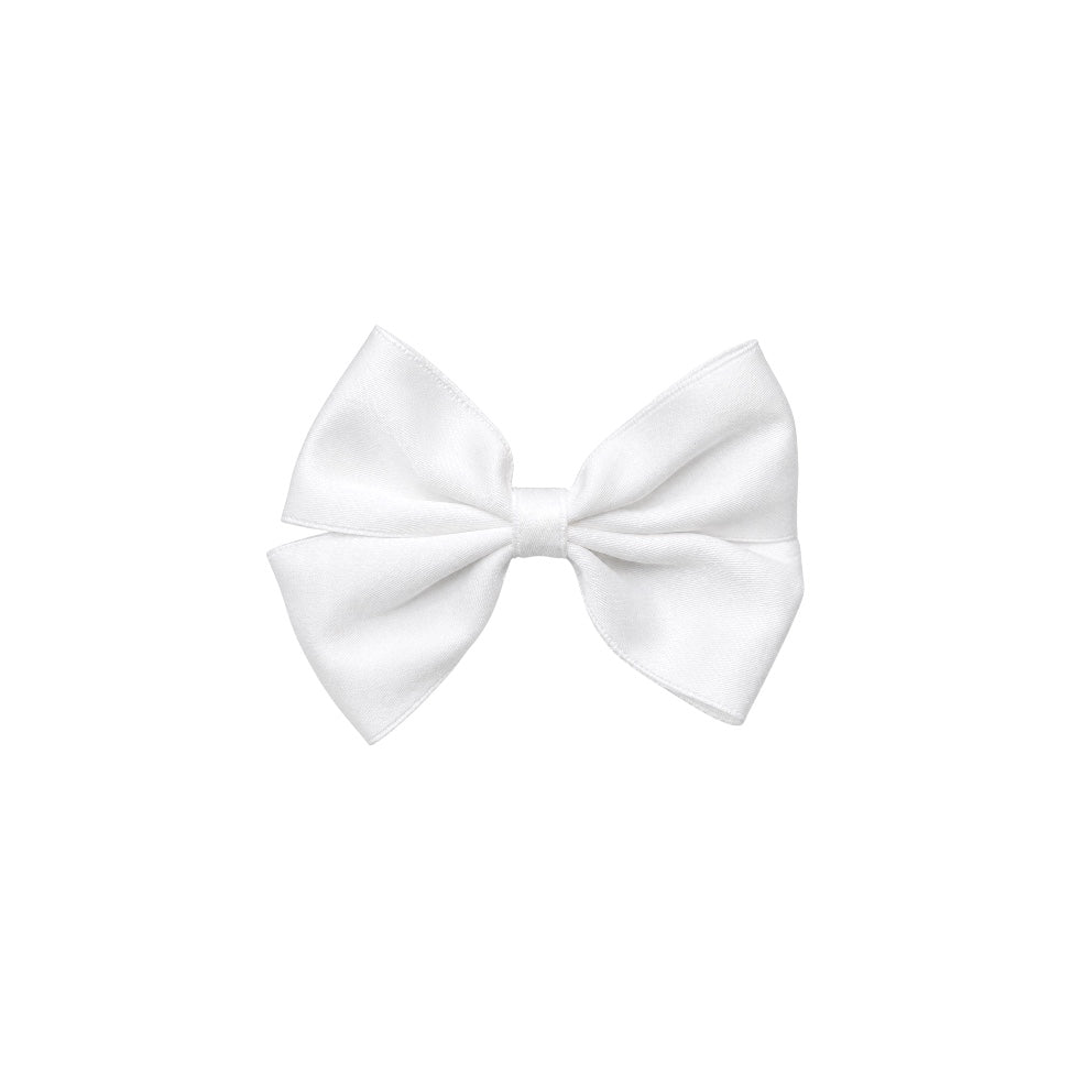 Classic White Ribbon Bow Hair Clip