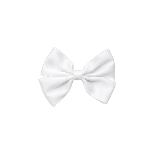 Classic White Ribbon Bow Hair Clip