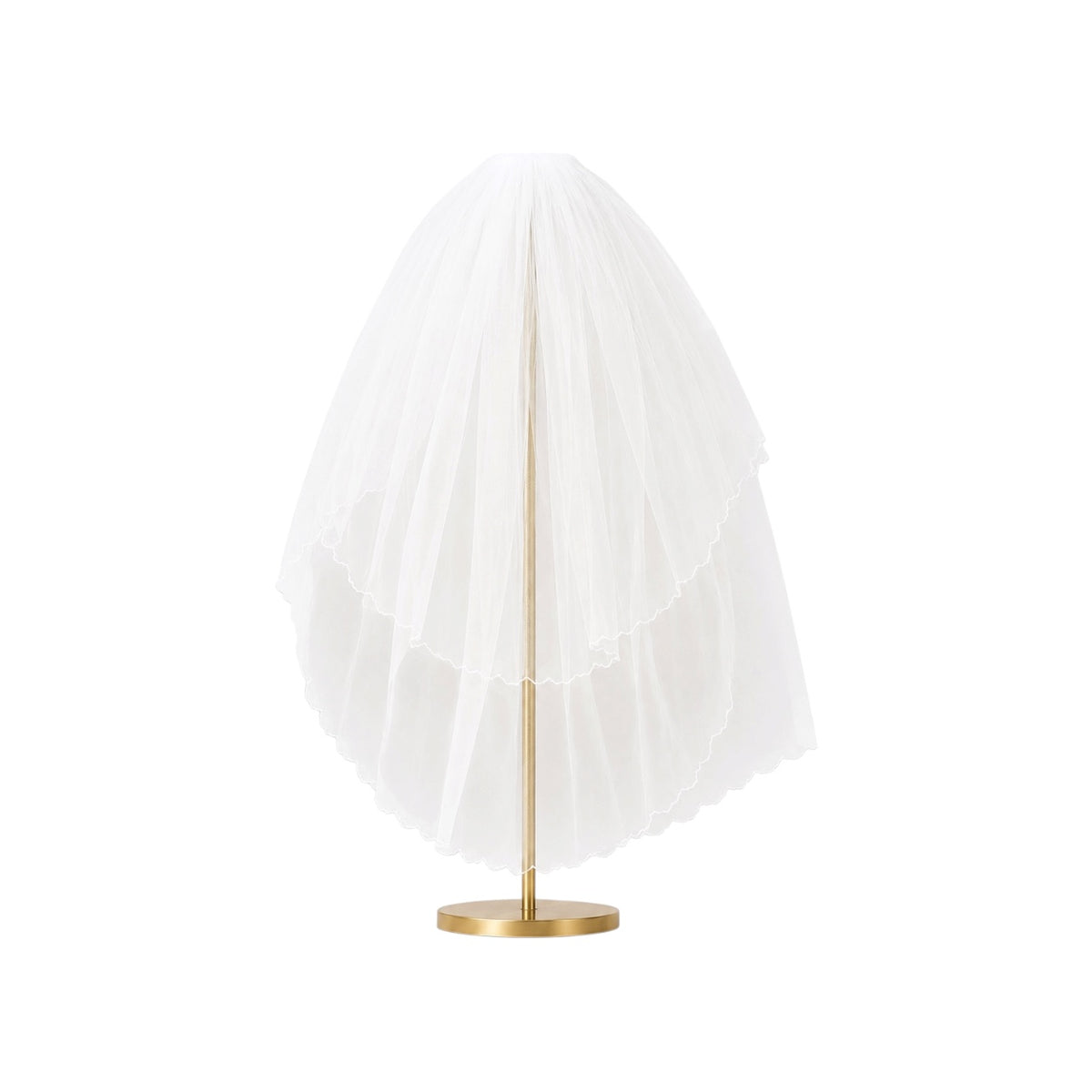 White First Communion Veil with Lace Trim & Attached Comb