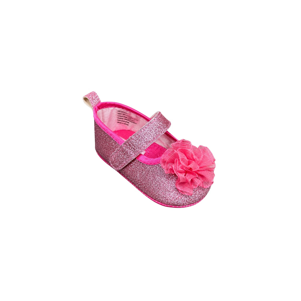 TenderToes Pink Glitter Flower Pre-Walker Ballet Shoes (Soft Sole)
