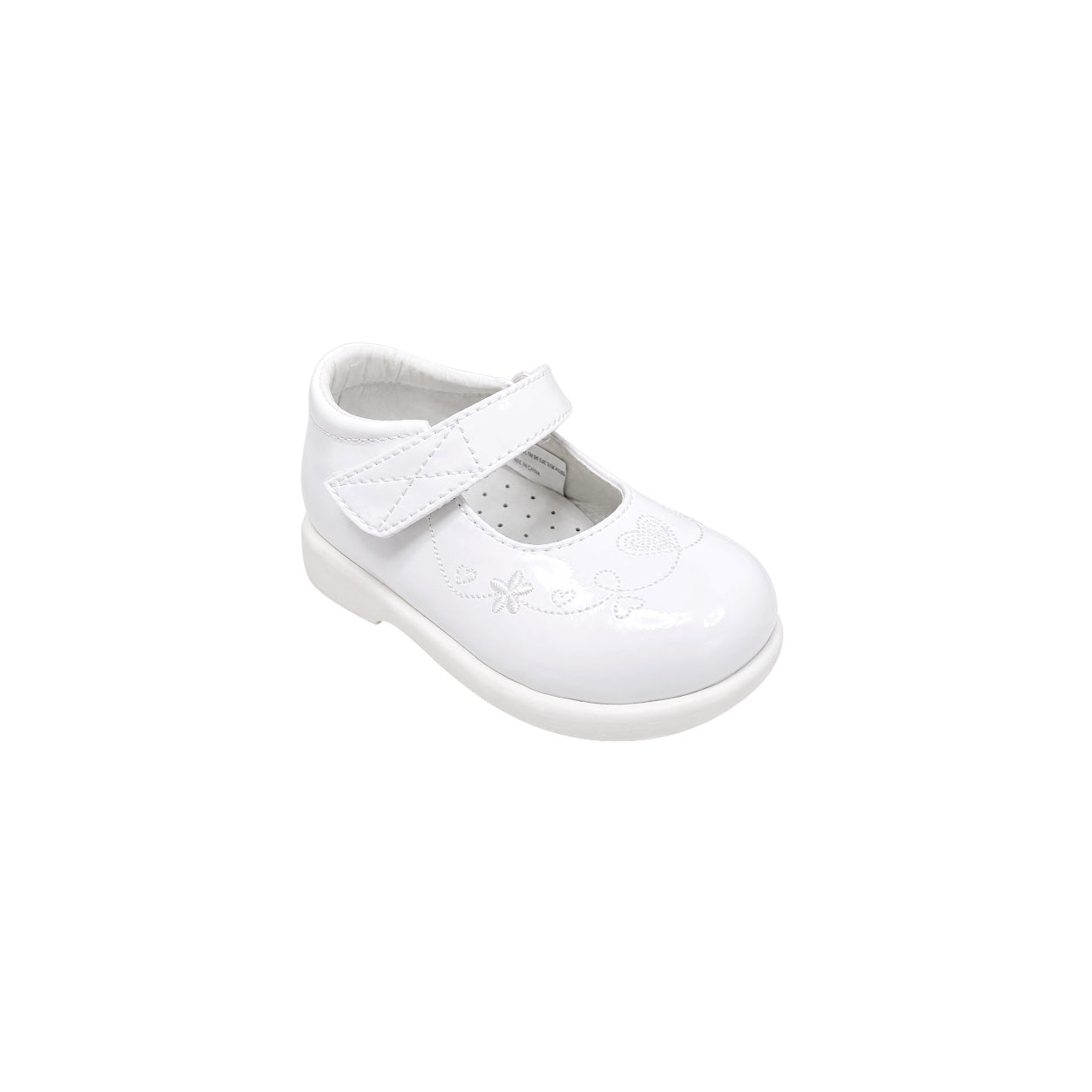 TenderToes White Patent Embroidered Mary Jane Dress Shoes (Size 6)