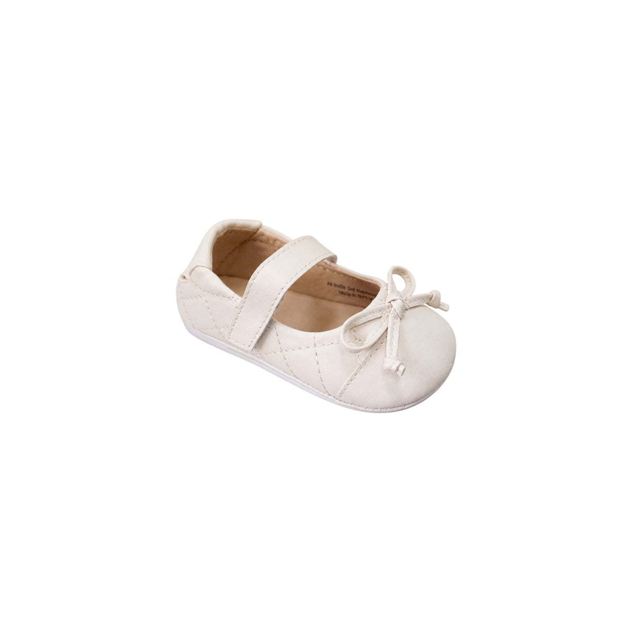 Jolene Beige Quilted Bow Mary Jane Dress Shoes