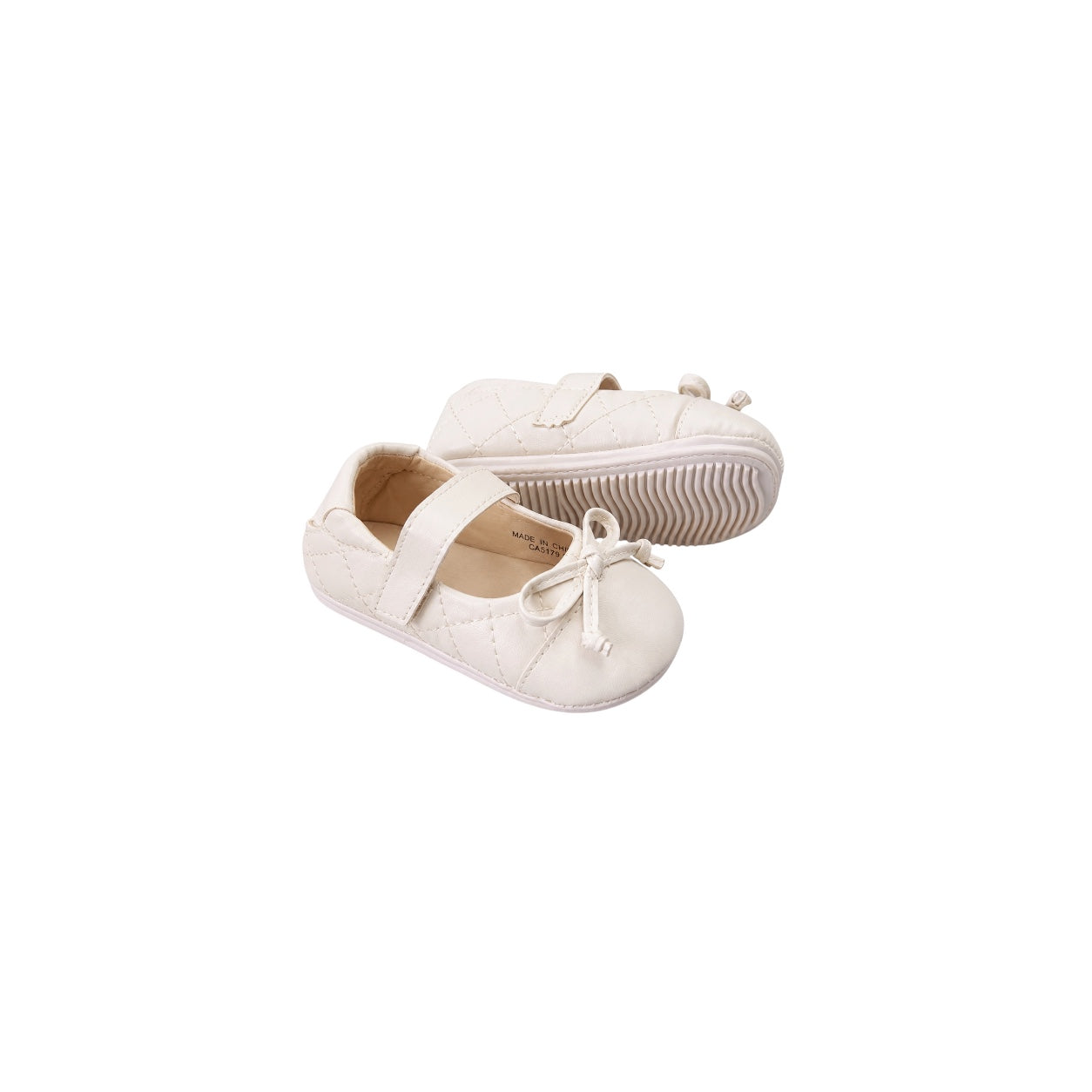 Jolene Beige Quilted Bow Mary Jane Dress Shoes