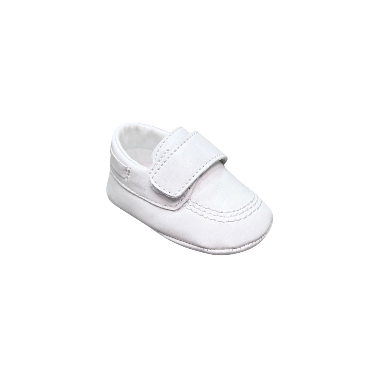 Fancy Kids White Pre-Walker Loafer Shoes (Soft Sole)