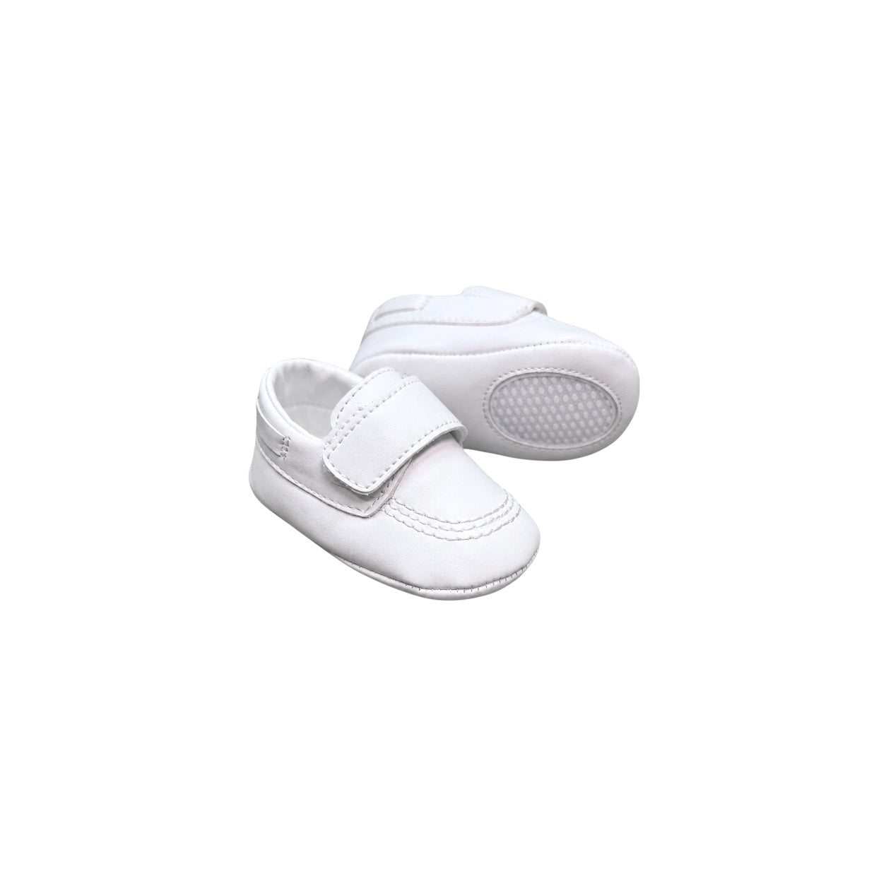 Fancy Kids White Pre-Walker Loafer Shoes (Soft Sole)