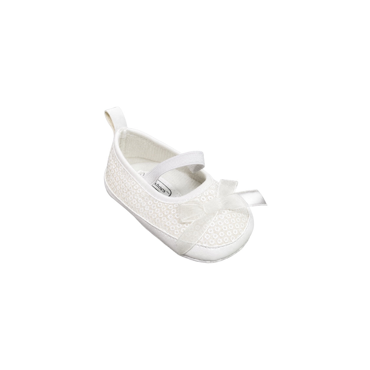 TenderToes Off-White Sequin Bow Pre-Walker Ballet Shoes (Soft Sole)