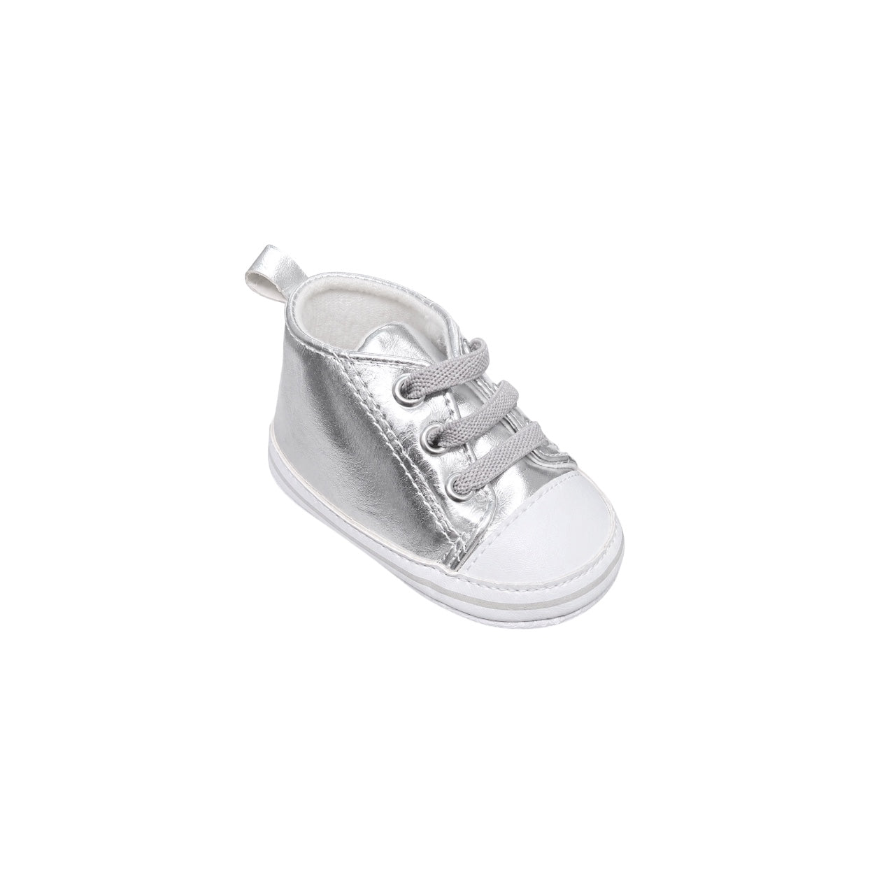 TenderToes Silver Metallic Pre-Walker Sneakers (Soft Sole)