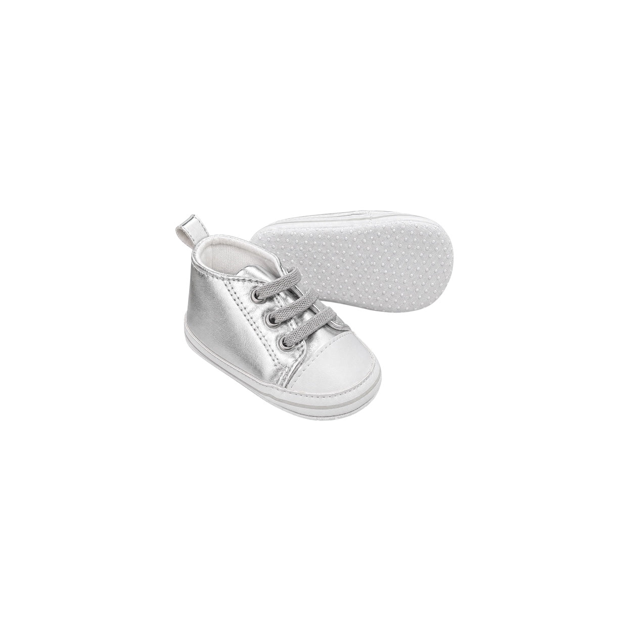 TenderToes Silver Metallic Pre-Walker Sneakers (Soft Sole)