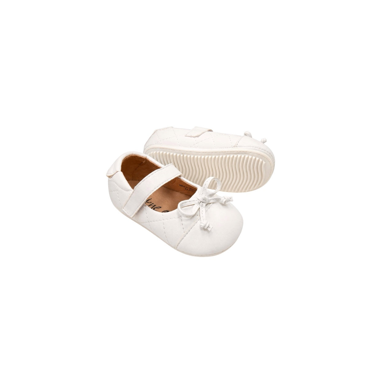 Jolene White Quilted Bow Mary Jane Dress Shoes