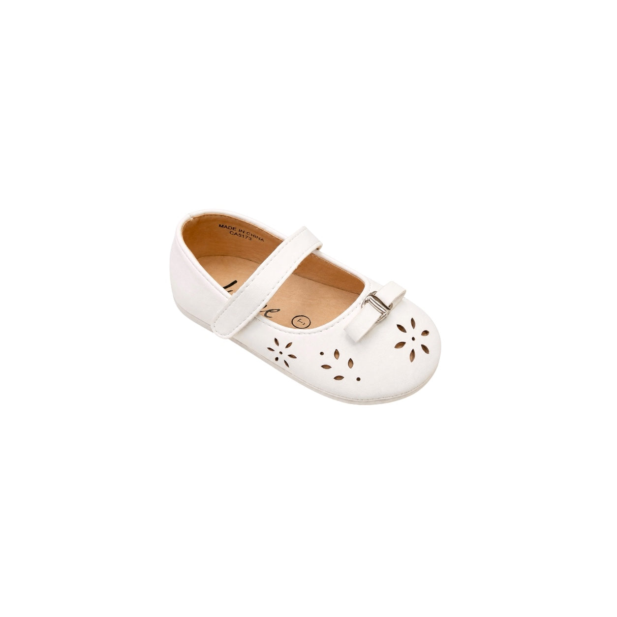 Jolene White Mary Jane Dress Shoes with Floral Cutouts