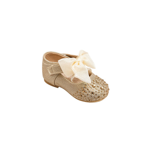 Jolene Baby Girls' Gold Glitter Rhinestone Dress Shoes