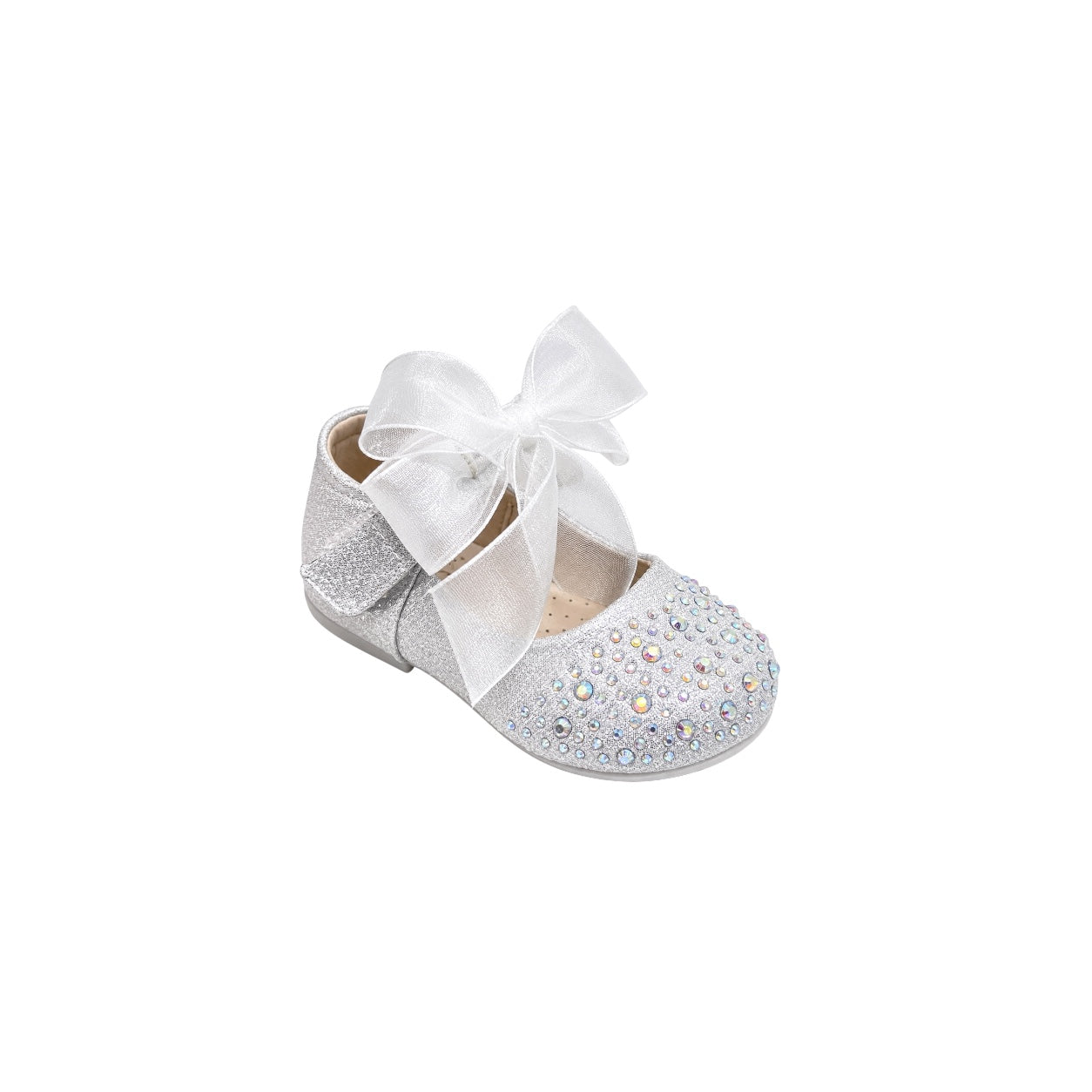 Jolene Baby Girls' Silver Glitter Rhinestone Dress Shoes