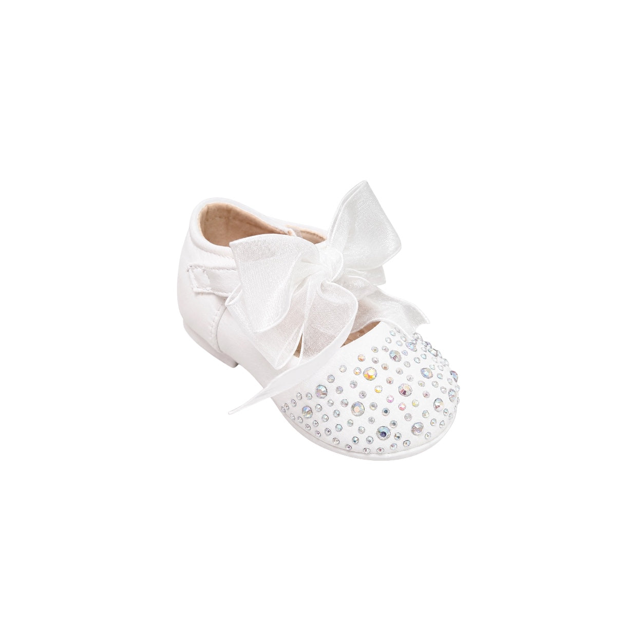 Jolene Baby Girls' White Glitter Rhinestone Dress Shoes