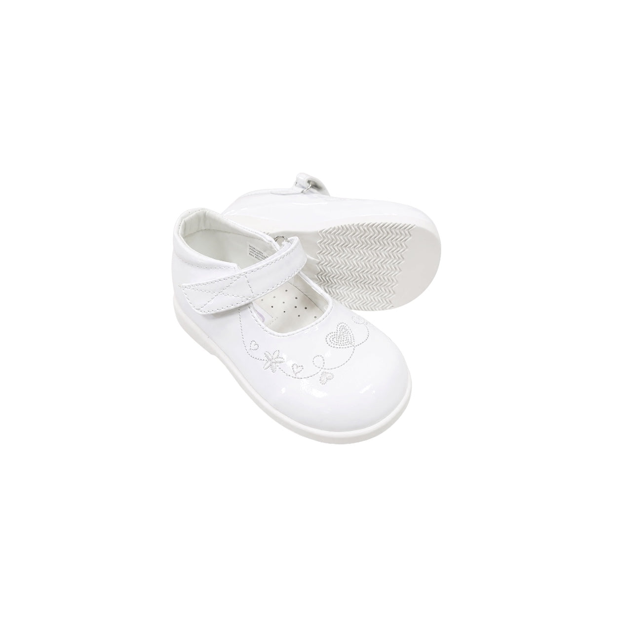 TenderToes White Patent Embroidered Mary Jane Dress Shoes (Size 6)